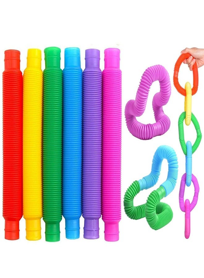 GOMNIK Pop Tubes Fidget Toy - 6 Pcs Pull & Stretch Sensory Tubes for Kids & Adults, ADHD, Autism Relief, Stress & Anxiety Relief Toys, Party Favors - Image 1